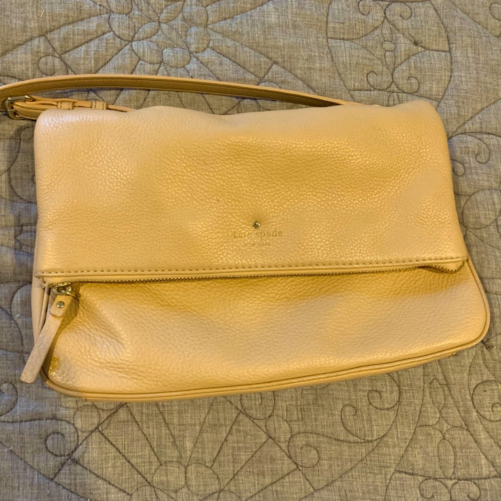 kate spade Pebbled Leather Crossbody Bag in tan